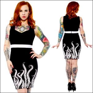 Sourpuss Tentacles Black Pinup Dress XXL